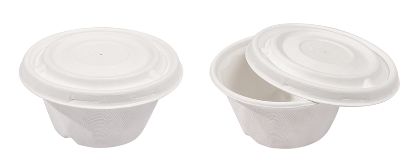 Compostable 450ml Sugarcane Bagasse Soup Cup with Lid