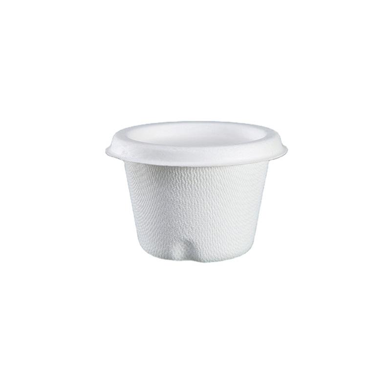 4OZ Eco Compostable Ice Cream Bagasse Cup With Lids