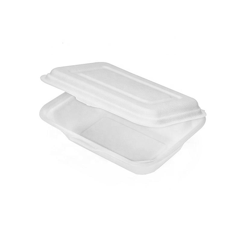 100% Compostable sugarcane bagasse clamshell containers