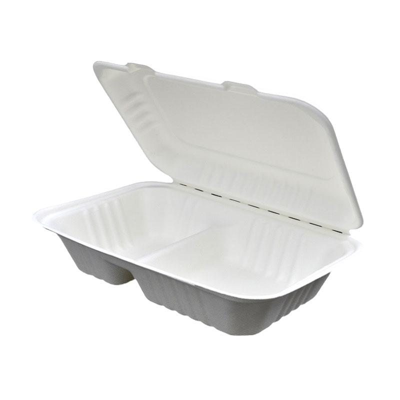 Biodegradable 2 Compartment Sugarcane Food Container