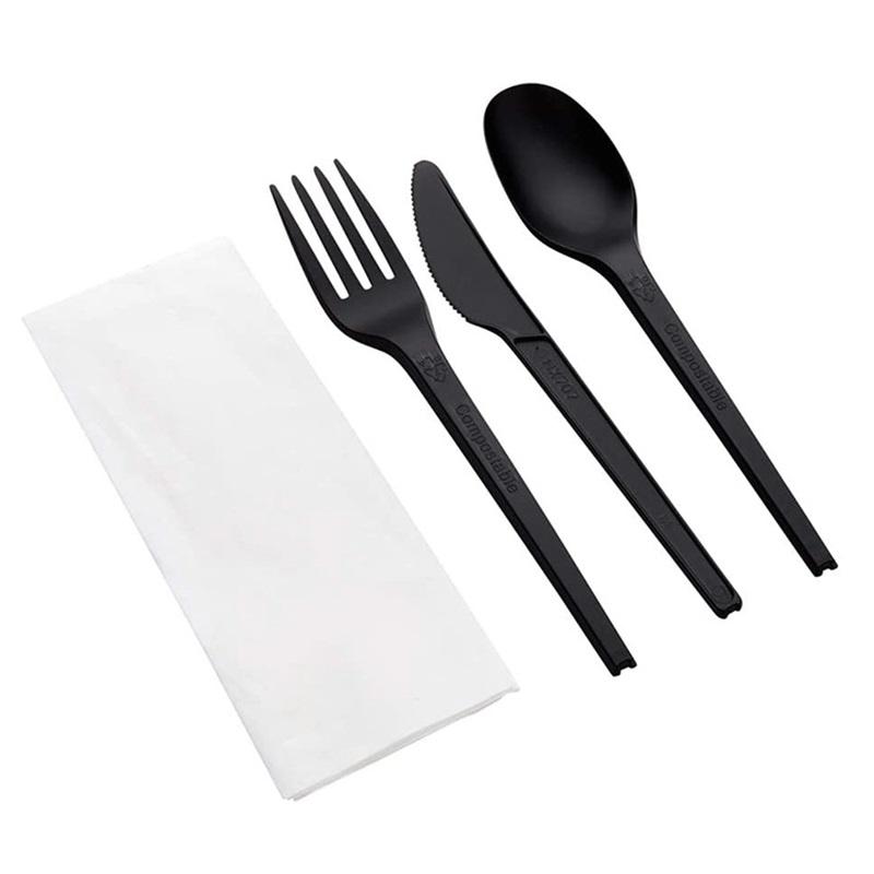 6.5 inch Portable Disposable CPLA Utensils with Napkin