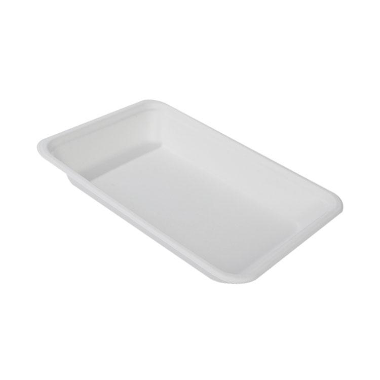 100% Compostable 8 inch Rectangle Sugarcane Tray