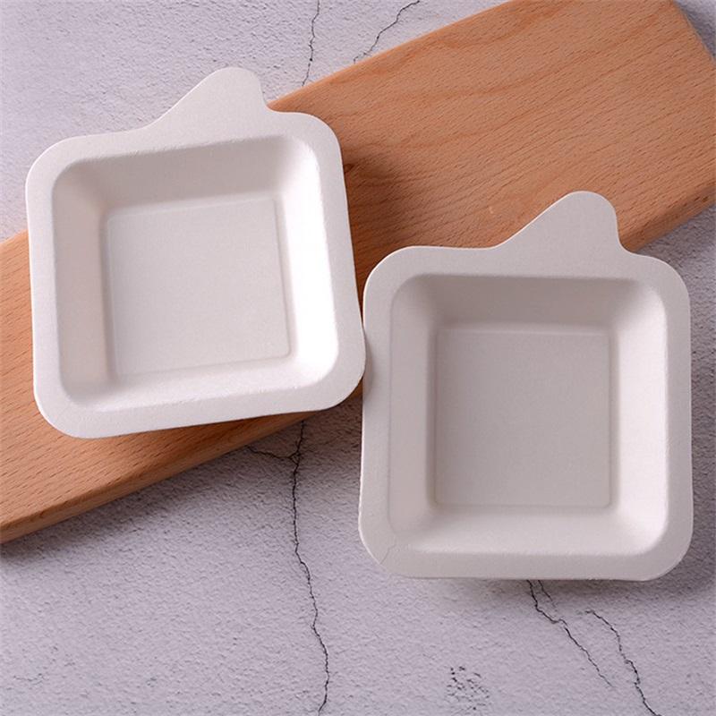 Latest Style Disposable Bagasse Square Small Dessert Plate