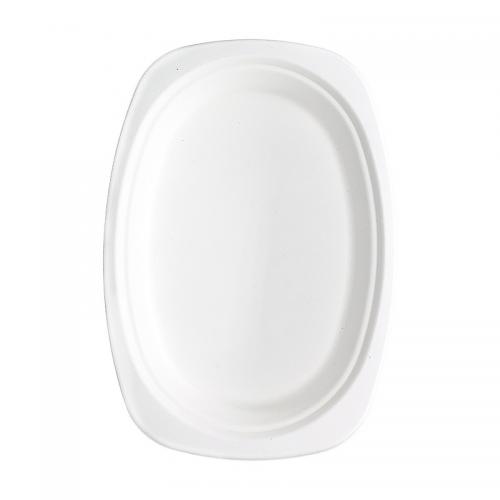 Eco Friendly Biodegradable Oval Bagasse Takeout Dinner Plate