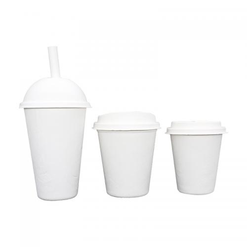 80mm 90mm Biodegradable Bagasse Pulp Coffee Cup Lids