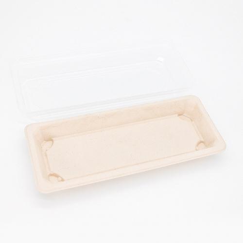 Compostable Bagasse Pulp Take Out Sushi Container with PET Lid
