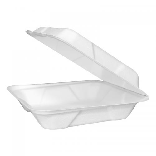 Eco-friendly biodegradable 8 inch sugarcane clamshell takeaway boxes