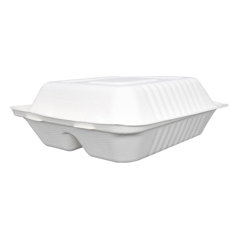 Sugarcane Food Container with 2 Compartments
