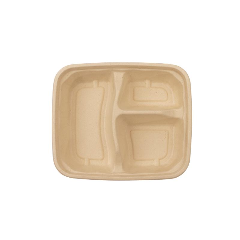 Sustainable 3 Compartments Bagasse Pulp Tray