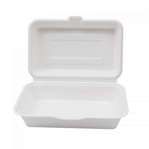 Compostable Sugarcane Bagasse Take Out 9x6 Clamshell Container